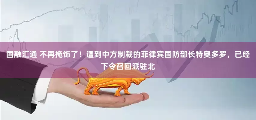 国融汇通 不再掩饰了！遭到中方制裁的菲律宾国防部长特奥多罗，已经下令召回派驻北
